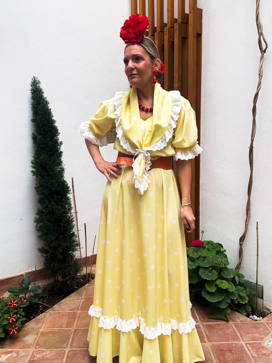 BATA ROMERIA AMARILLA LUNAR BLANCO